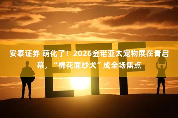 安泰证券 萌化了!2026金诺亚太宠物展在青启幕,“棉花面纱犬”成全场焦点